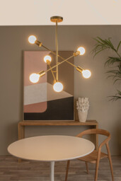 Lucide LESTER - Flush ceiling light - 6xE27 - Matt Gold / Brass - thumbnail 5
