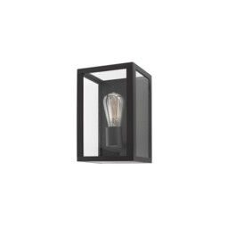 Zest Outdoor Wall Lantern Black Aluminium Clear Glass LED E27 IP54