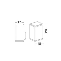 Zest Outdoor Wall Lantern Black Aluminium Clear Glass LED E27 IP54 - thumbnail 5