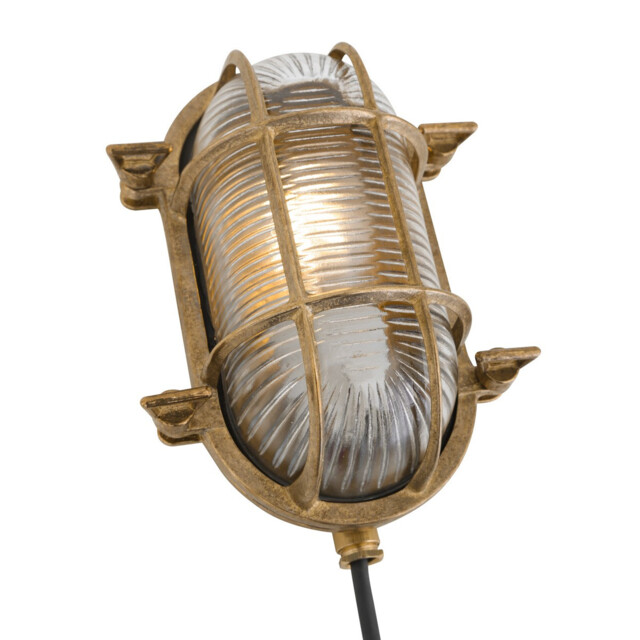 Ruben Outdoor Small Oval Bulkhead Natural Brass, IP54