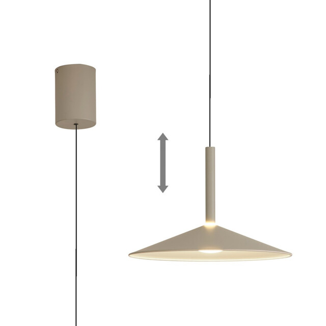 Calice 32cm Rise And Fall Pendant, 9W LED, 3000K, 800lm, Grey/White, 3yrs Warranty - image 1