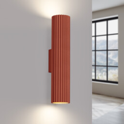 Karbon Minimalist Up Down Wall Lamp 30cm Red Ochre - thumbnail 3