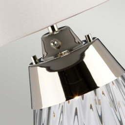 Lena 2 Light Small Smoke Table Lamp with Off-white Shade, Smoke-tinted Glass , Off-White Shade, E27 - thumbnail 3