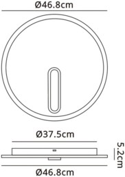 Clock Ceiling 47cm Round, 40W LED, 4000K, 2800lm, Sand White - thumbnail 2