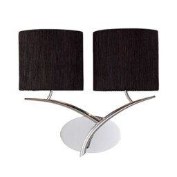 Eve Wall Lamp Switched 2 Light E27, Polished Chrome with White Oval Shades - thumbnail 5