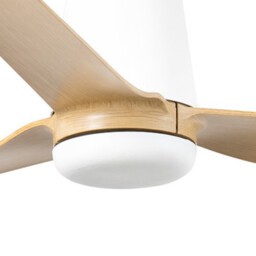 Punt Tub 130cm Smart Ceiling Fan White, Light Wood Blades - thumbnail 3