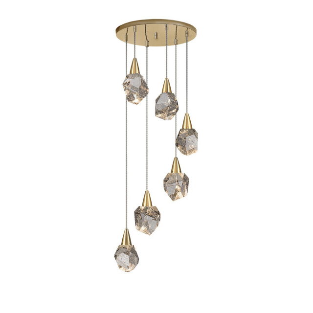 Aquaria Cluster Pendant Ceiling Light Matt Gold, Transparent 3000K 2700Lm - image 1