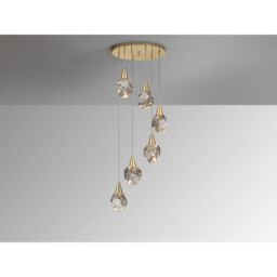 Aquaria Cluster Pendant Ceiling Light Matt Gold, Transparent 3000K 2700Lm - thumbnail 5