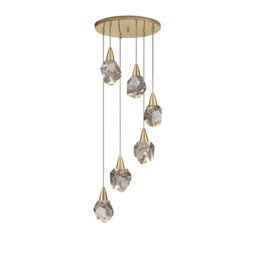 Aquaria Cluster Pendant Ceiling Light Matt Gold, Transparent 3000K 2700Lm