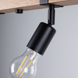 Zuca Modern Ceiling Spotlight Bar Wood, Black 4x E27 - thumbnail 5