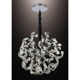 Esme Pendant 12 Light G4 Polished Chrome/Crystal, NOT LED/CFL Compatible - thumbnail 2