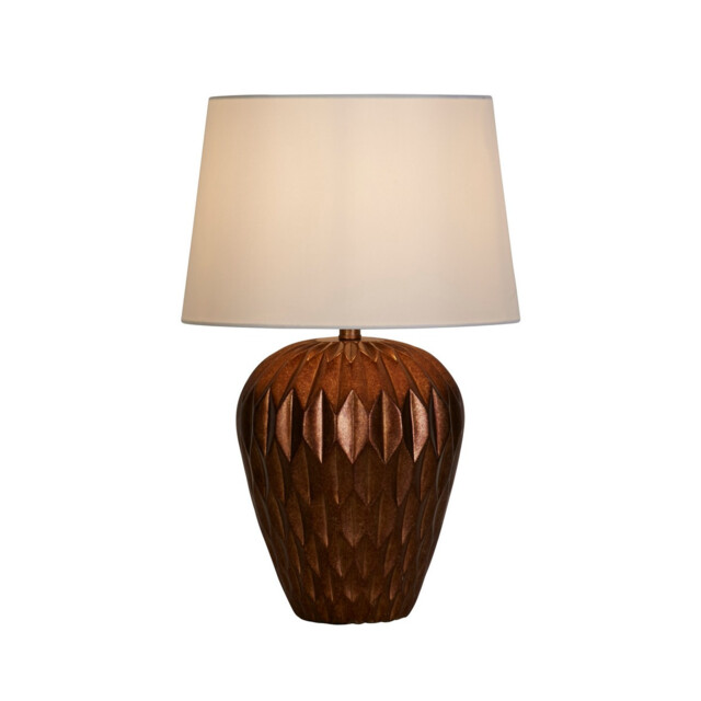 Rosetta Table Lamp, Bronze Resin and White Linen Shade - image 1