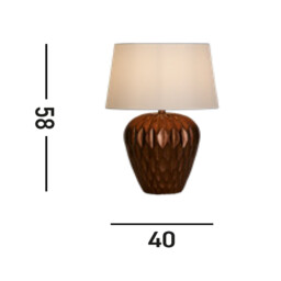 Rosetta Table Lamp, Bronze Resin and White Linen Shade - thumbnail 5