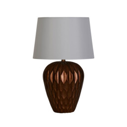Rosetta Table Lamp, Bronze Resin and White Linen Shade - thumbnail 2