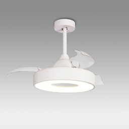 Coin Mini 45W LED Dimmable Ceiling Light With Built-In 25W DC Reversible Fan, Remote & APP Control, White, 2500lm, 5yrs Warranty - thumbnail 2