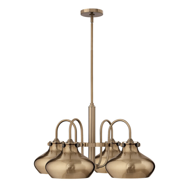Hinkley Congress Pendant Light Multi Arm Dome Shades 4x E27 Brushed Caramel - image 1