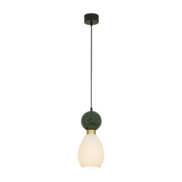 Galara Slim Pendant Ceiling Light Sandy Black-Brass-Green Marble 1XE14