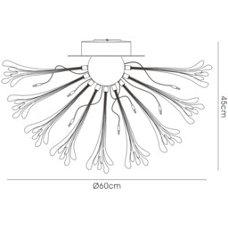 Love Ceiling Small 9 Light G4 Polished Chrome/White Glass, NOT LED/CFL Compatible - thumbnail 5