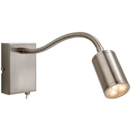 Orion LED 3 Light Flexi Indoor Wall Spotlight (Switched) Brushed Steel