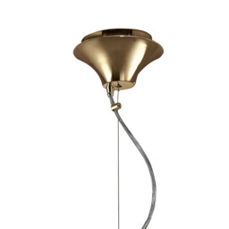 Tiffany Pendant 3+1 Light E27+G9, French Gold With Soft Bronze Shade & Clear Crystal - thumbnail 3