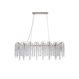 Wisteria Oval Pendant, 16 Light E14, Polished Nickel / Crystal Item Weight: 21.1kg - thumbnail 1