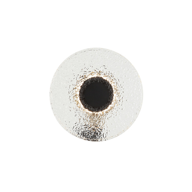 Halo 28cm Flush Wall Lamp Black Matt -Clear Glass LED 3000K - image 1