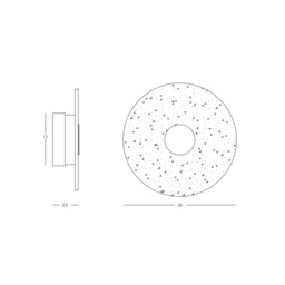 Halo 28cm Flush Wall Lamp Black Matt -Clear Glass LED 3000K - thumbnail 5