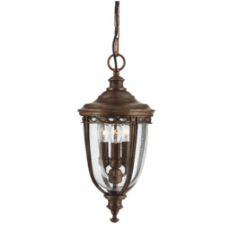 English Bridle 3 Light Medium Outdoor Ceiling Chain Lantern British Bronze, E14 - thumbnail 1