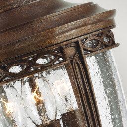 English Bridle 3 Light Medium Outdoor Ceiling Chain Lantern British Bronze, E14 - thumbnail 3