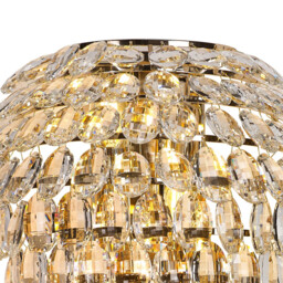 Coniston IP Tall Wall Lamp, 6 Light G9, IP44, French Gold/Crystal - thumbnail 5