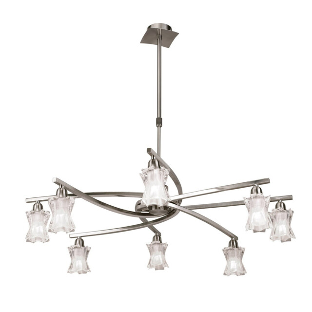 Alaska Pendant Convertible To Semi Flush 8 Light L1/SGU10, Satin Nickel - image 1