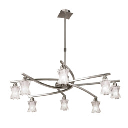 Alaska Pendant Convertible To Semi Flush 8 Light L1/SGU10, Satin Nickel - thumbnail 1