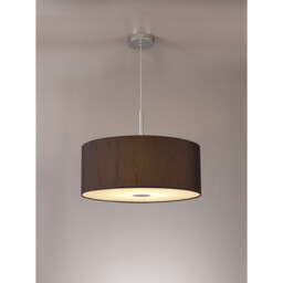 Baymont Polished Chrome E27 Single Pendant With 50cm x 20cm Faux Silk Shade, Black/White Laminate - thumbnail 2