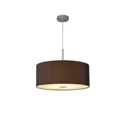 Baymont Polished Chrome E27 Single Pendant With 50cm x 20cm Faux Silk Shade, Black/White Laminate - thumbnail 5