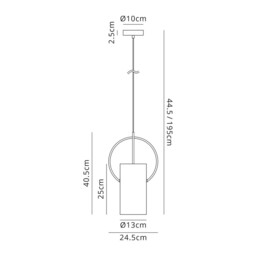 Ripley Single Ceiling Pendant, 1 x E27, Gold, Polished Chrome - thumbnail 2