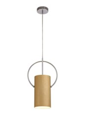 Ripley Single Ceiling Pendant, 1 x E27, Gold, Polished Chrome
