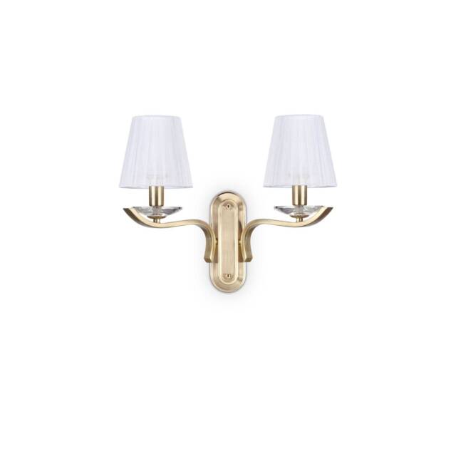 Pegaso 2 Light Candle Wall Light Satin Brass
