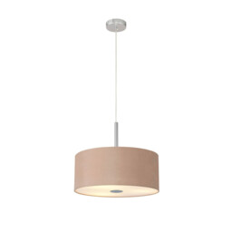 Baymont Polished Chrome 5 Light E27 Single Pendant With 40cm x 18cm Dual Faux Silk Shade, Antique Gold/Ruby - thumbnail 5