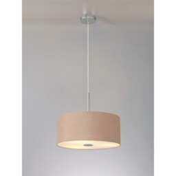 Baymont Polished Chrome 5 Light E27 Single Pendant With 40cm x 18cm Dual Faux Silk Shade, Antique Gold/Ruby - thumbnail 2