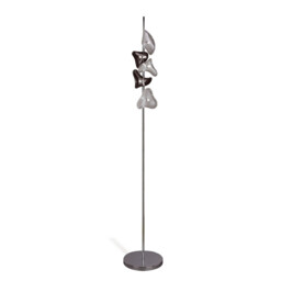 Otto Floor Lamp 5 Light G4, Polished Chrome/Black Glass, NOT LED/CFL Compatible