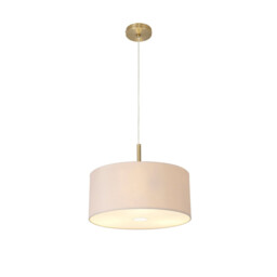 Baymont Antique Brass 3 Light E27 Single Pendant With 40cm x 18cm Dual Faux Silk Shade, Nude Beige/Moonlight - thumbnail 5