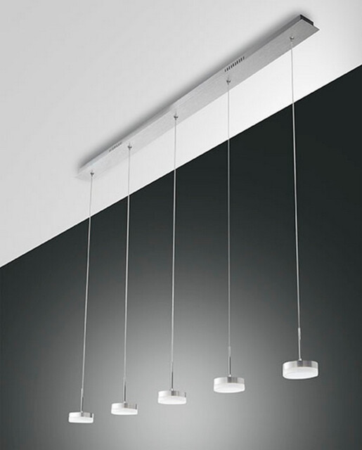 Dunk LED Straight Bar Pendant Ceiling Light Brushed Aluminum Glass - image 1