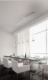 Dunk LED Straight Bar Pendant Ceiling Light Brushed Aluminum Glass - thumbnail 2