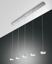 Dunk LED Straight Bar Pendant Ceiling Light Brushed Aluminum Glass - thumbnail 1