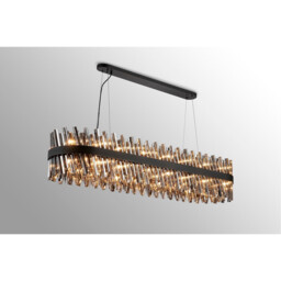 Lysander 36 Light G9, Ceiling Pendant Oblong, Satin Black, Smoke Item Weight: 33.98kg - thumbnail 3