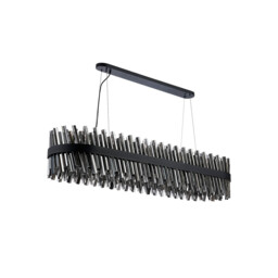 Lysander 36 Light G9, Ceiling Pendant Oblong, Satin Black, Smoke Item Weight: 33.98kg - thumbnail 5