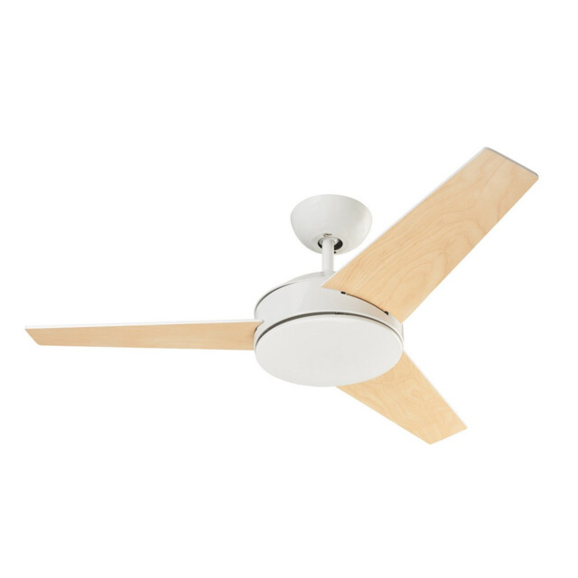 Windy Ceiling Fan White with Wood Blades