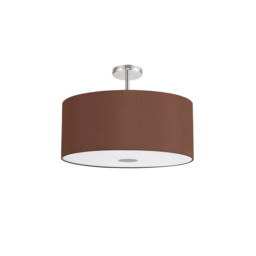 Baymont Polished Chrome 5 Light E27 Drop Flush With 60cm x 22cm Dual Faux Silk Shade Cocoa/Grecian Bronze - thumbnail 5