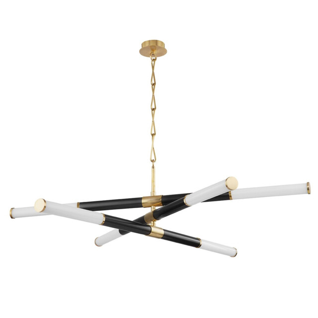 Huntington Led Chandelier Aged Brass, Extruded Jade, 3000K