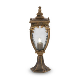 Fleur Outdoor Pedestal Light Black with Gold, IP44
